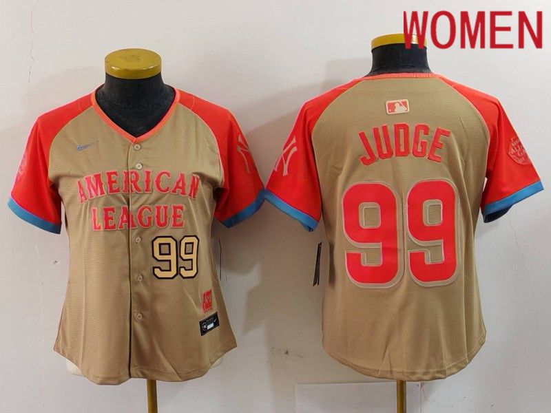 Women New York Yankees 99 Judge Orange All star 2024 Nike MLB Jersey style 4